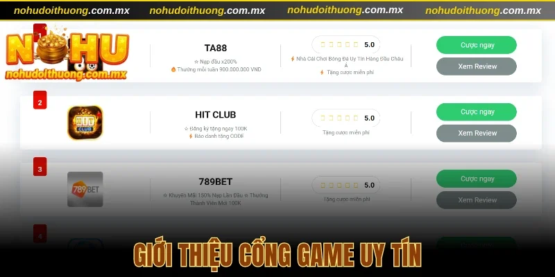 Giới thiệu cổng game uy tín