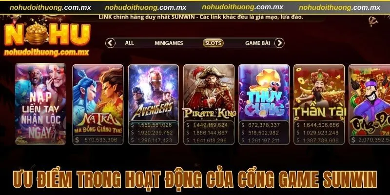 Phân tích ưu điểm trong hoạt động của cổng game Sunwin